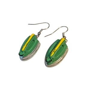 Green and Yellow Earrings, Irons, NWT
